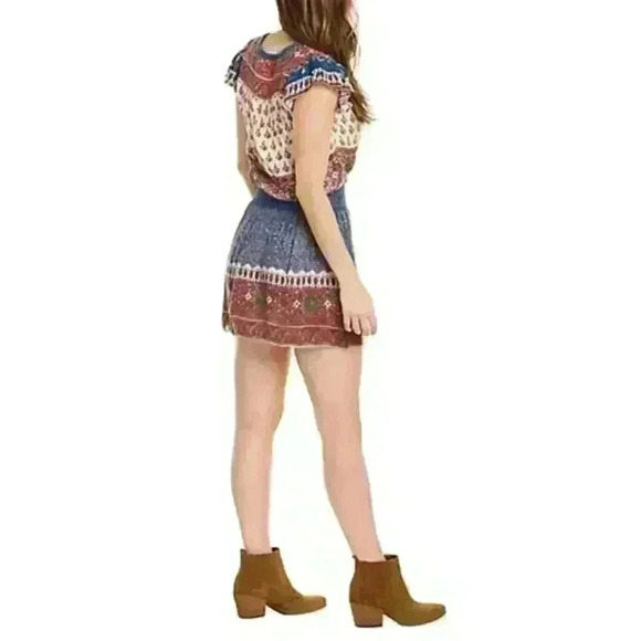NWT FAHERTY Boho Bemini Hand Painted Mini Dress - Picture 6 of 12